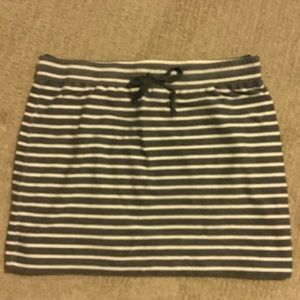 Grey and white striped skirt